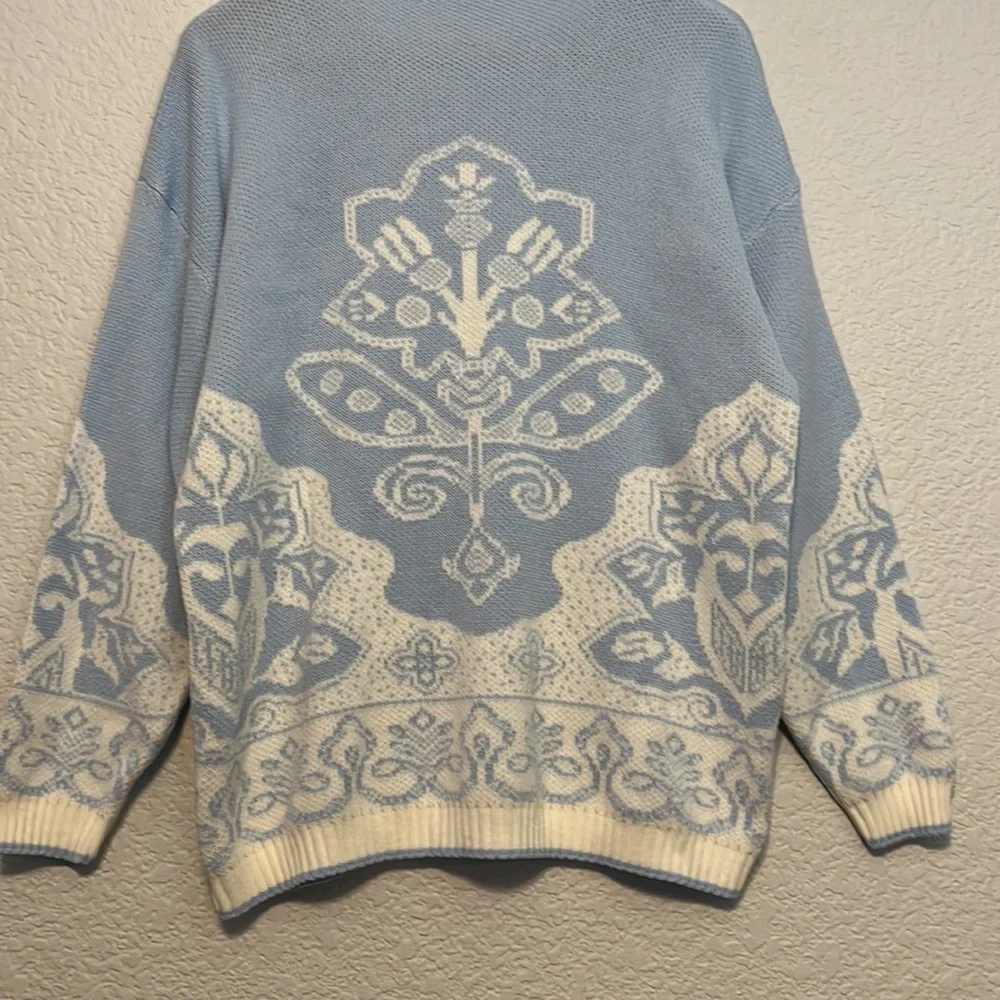 Vintage Floral Chunky Knit Sweater